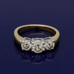 18ct Yellow Gold Diamond Trilogy Ring 18ct Yellow Gold Diamond Trilogy Ring