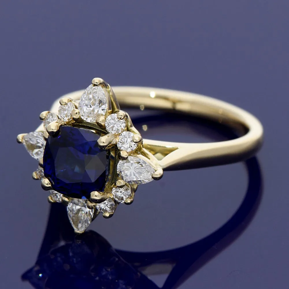18ct Yellow Gold Sapphire & Diamond Ring