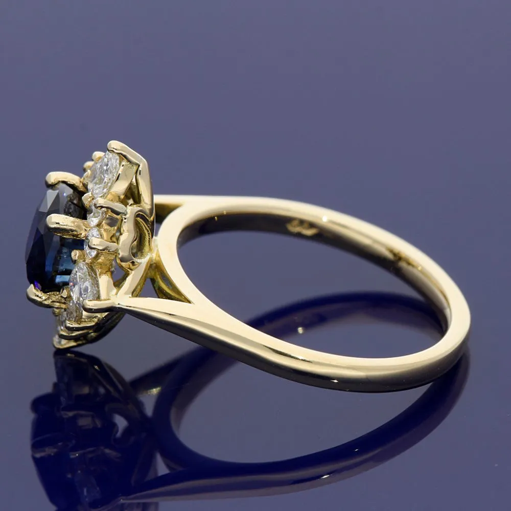 18ct Yellow Gold Sapphire & Diamond Ring