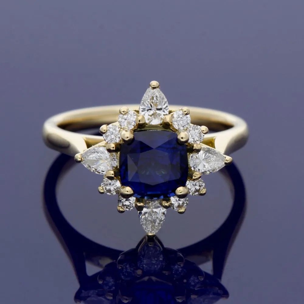 18ct Yellow Gold Sapphire & Diamond Ring
