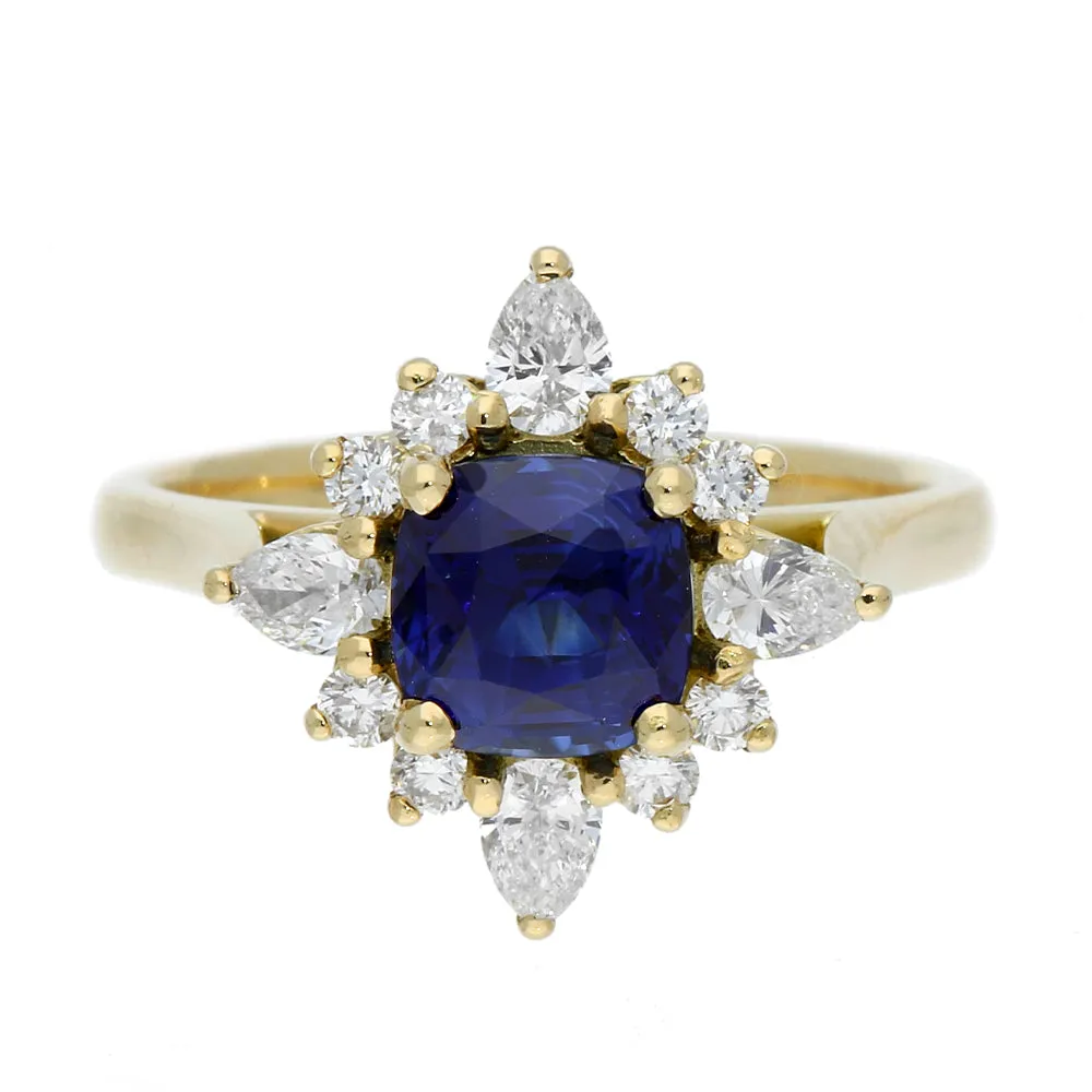 18ct Yellow Gold Sapphire & Diamond Ring