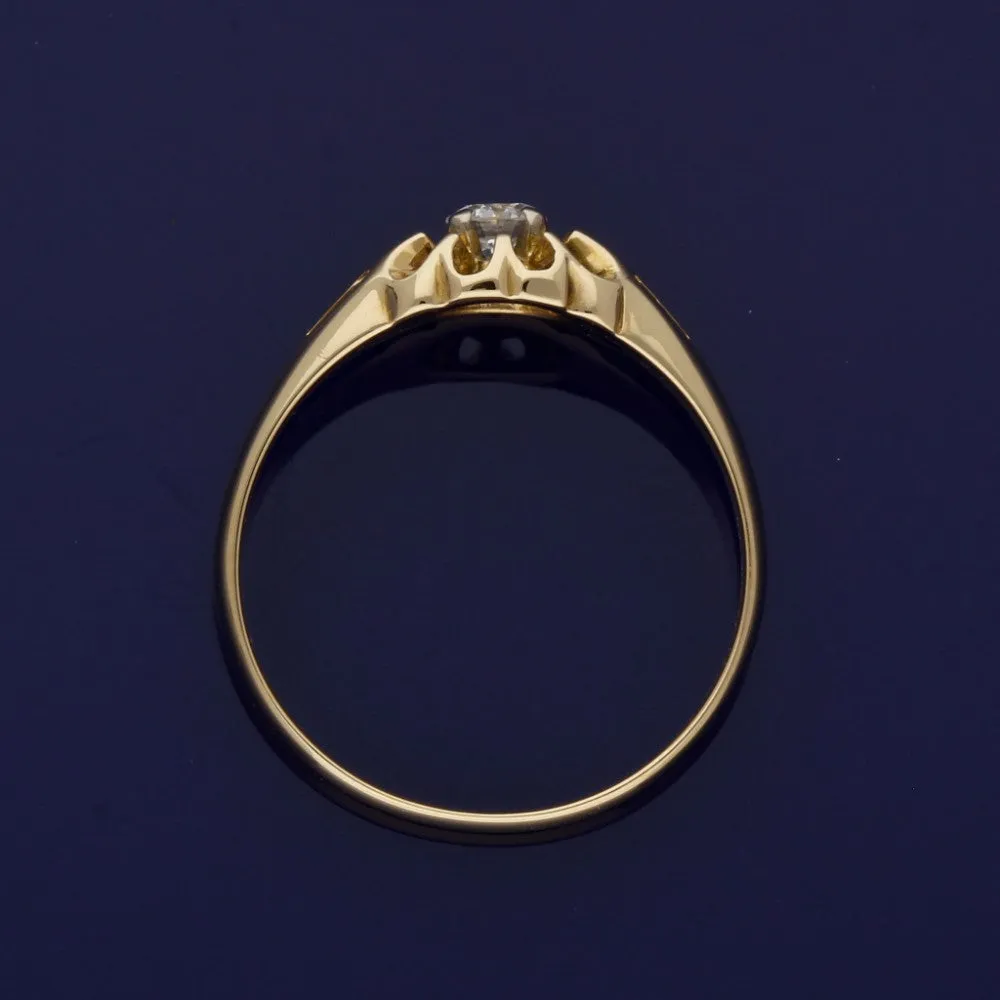 18ct Yellow Gold Vintage Diamond Solitaire Ring