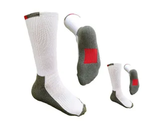 2 x Pack of Roxter Motorcycle Socks Twin Pack White/Grey/Red - Size 8 to 13 2 x Pack of Roxter Motorcycle Socks Twin Pack White/Grey/Red - Size 8 to 13