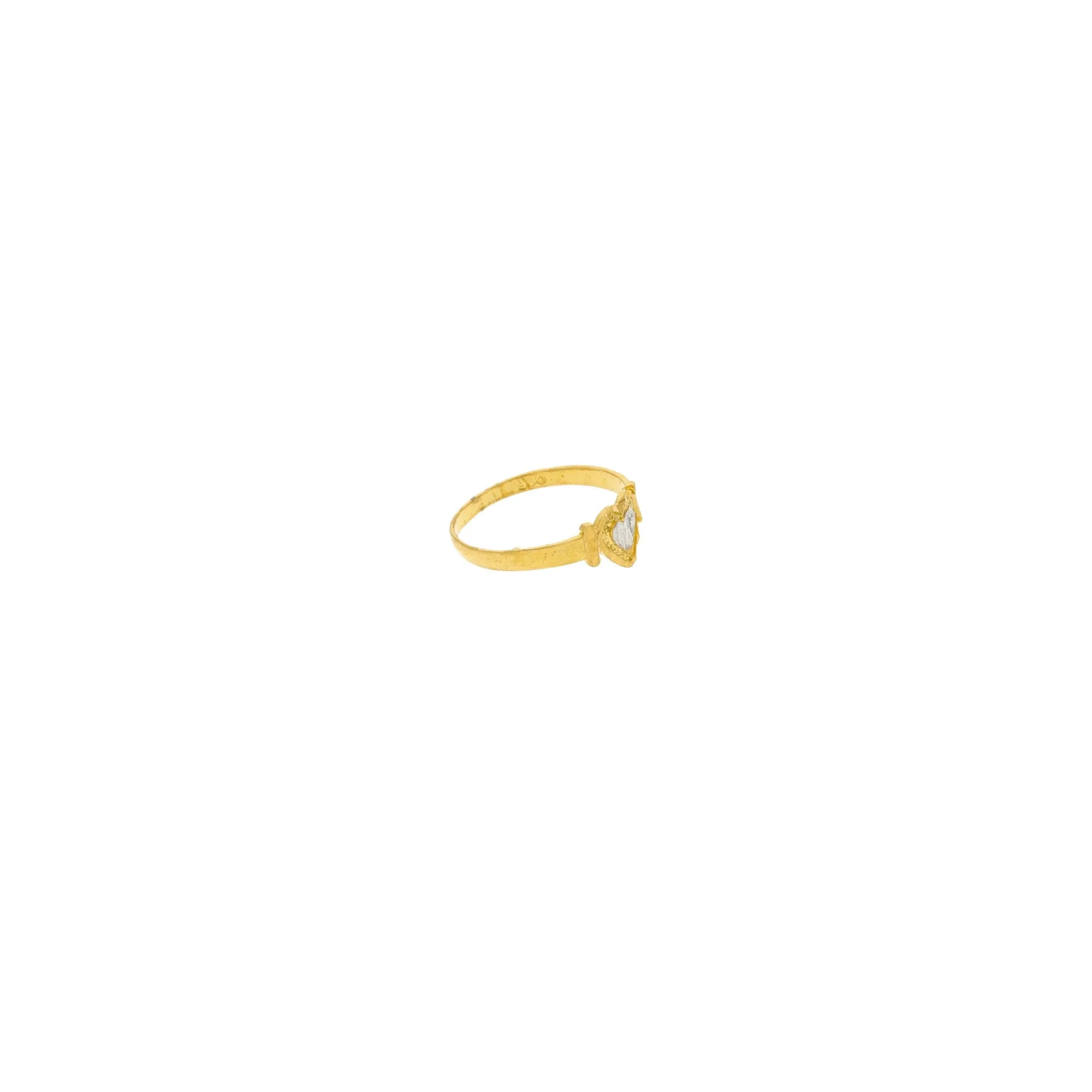 22K Multi Tone Gold Heart Baby Ring