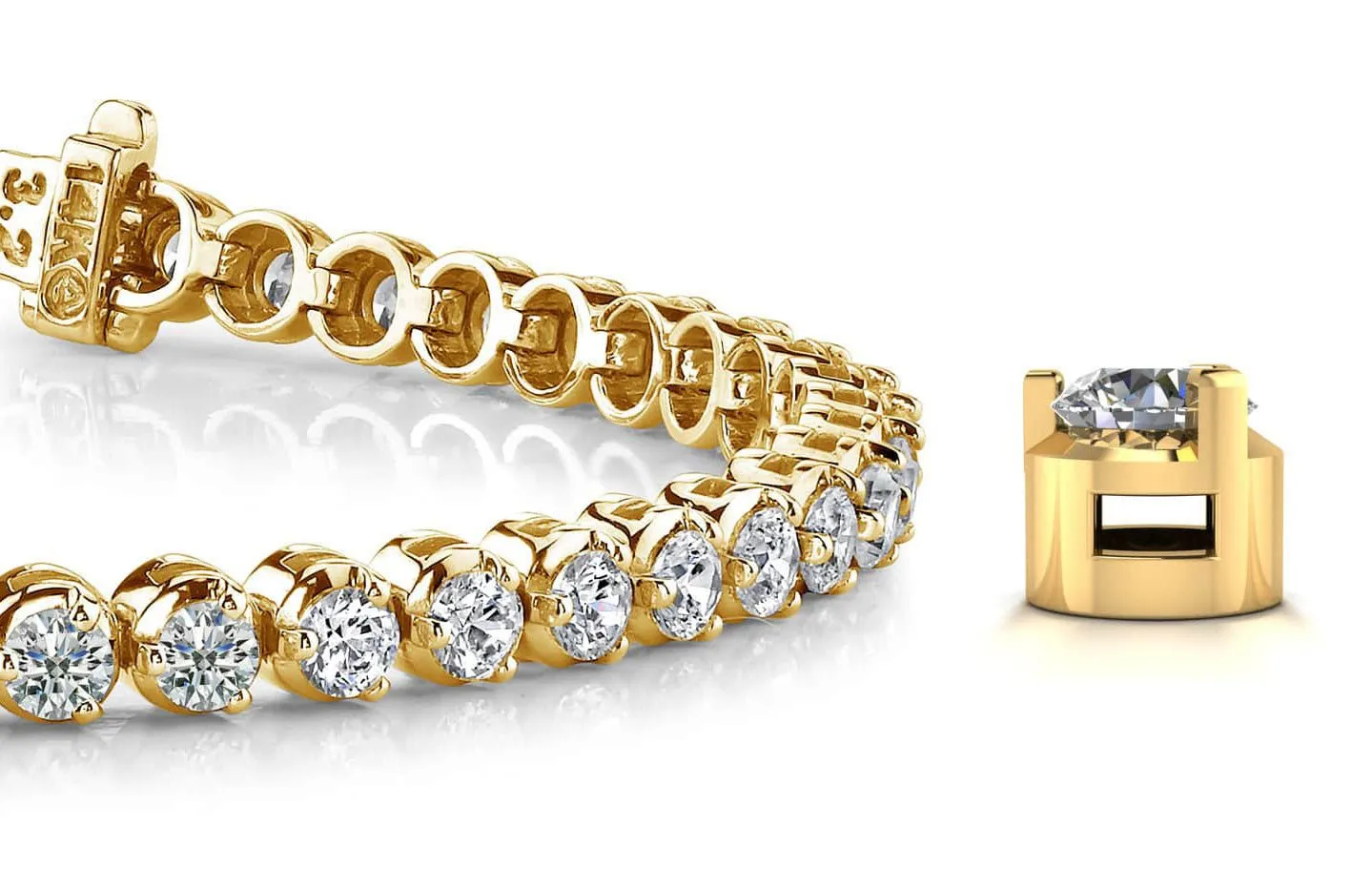 3 Prong Dreams Diamond Tennis Bracelet with 4.83 ct.(finished) 3mm