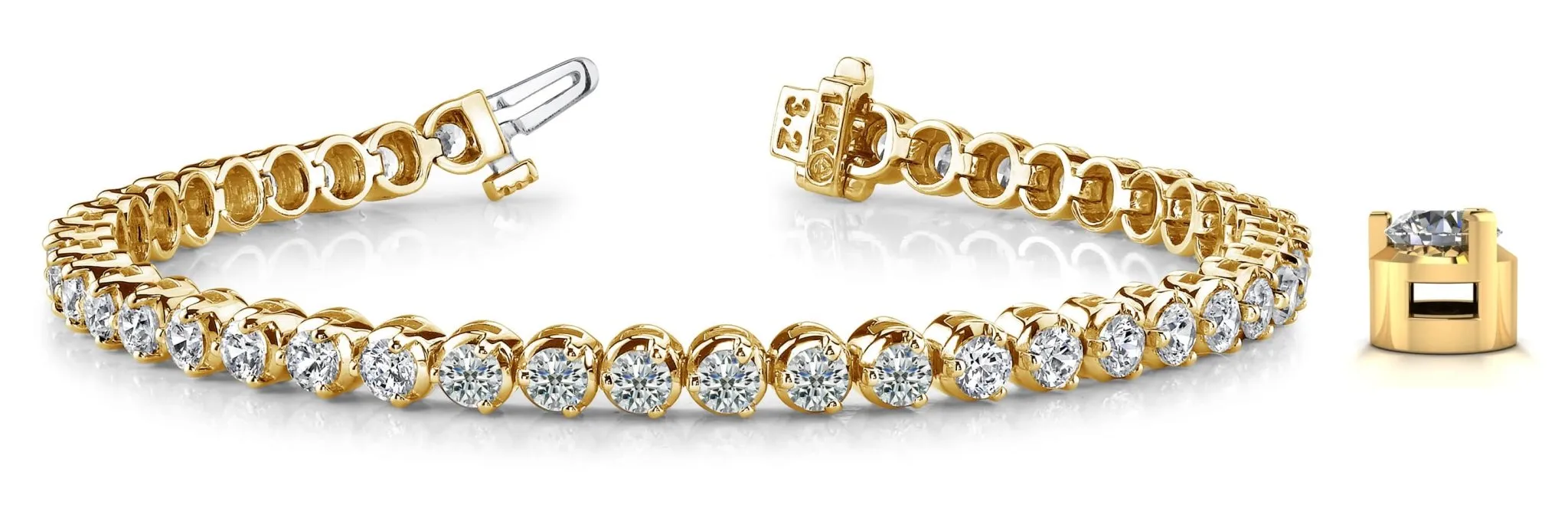 3 Prong Dreams Diamond Tennis Bracelet with 4.83 ct.(finished) 3mm