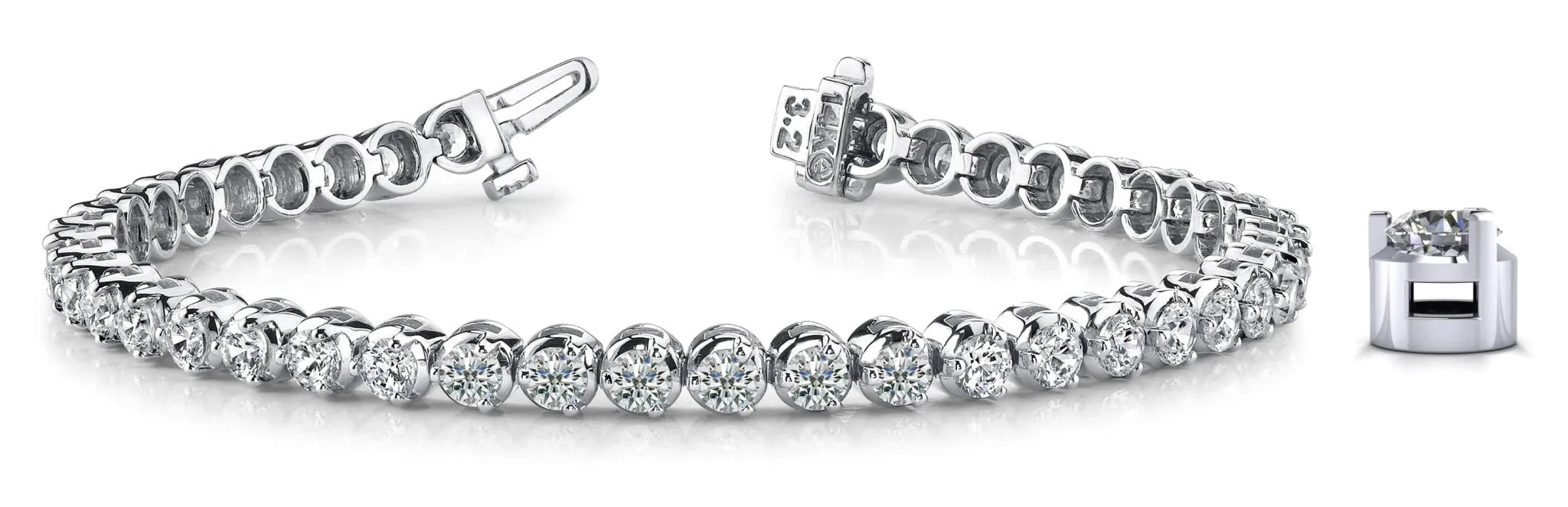 3 Prong Dreams Diamond Tennis Bracelet with 4.83 ct.(finished) 3mm