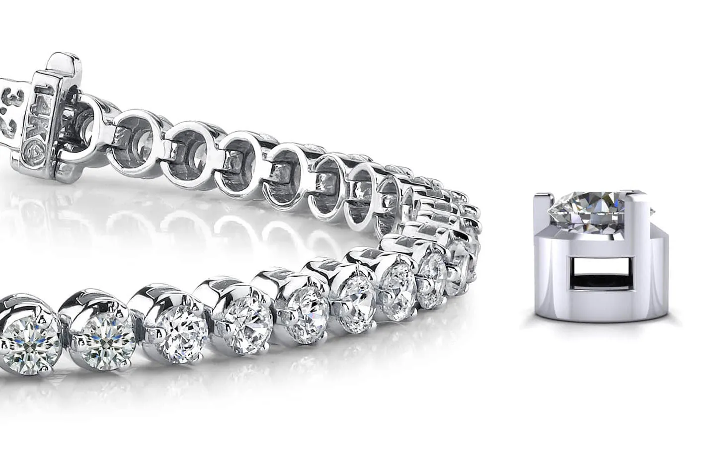 3 Prong Dreams Diamond Tennis Bracelet with 4.83 ct.(finished) 3mm