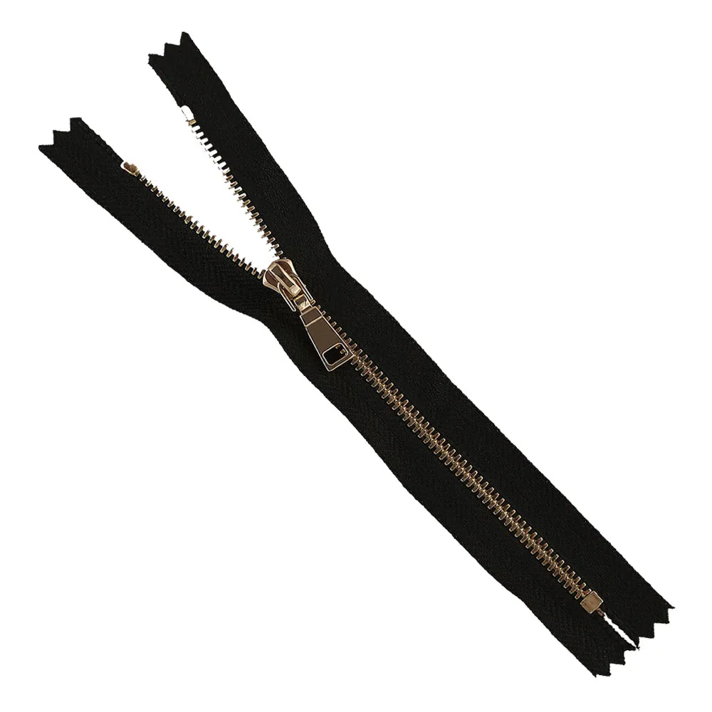 #3 Shiny Golden Closed-End Zipper With Classic Golden Runner