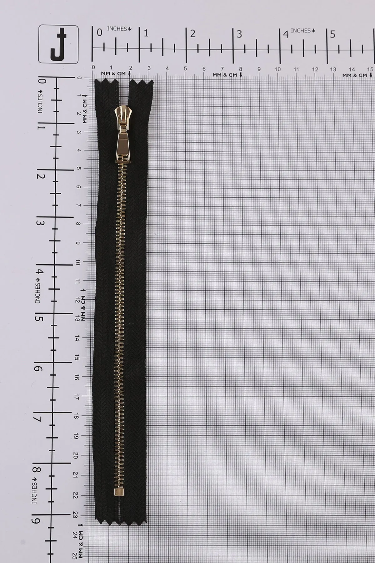 #3 Shiny Golden Closed-End Zipper With Classic Golden Runner