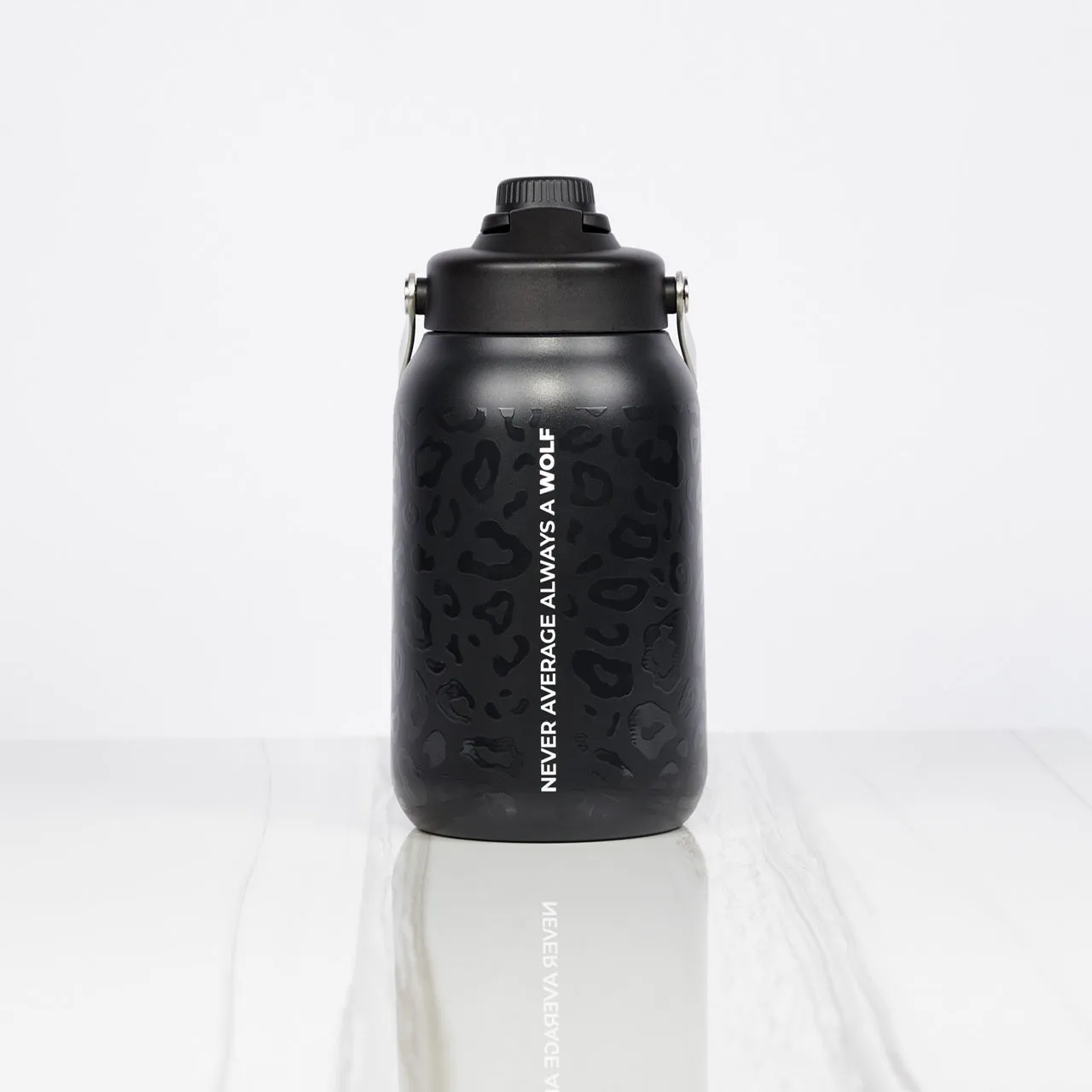 64oz Flask Black Leopard