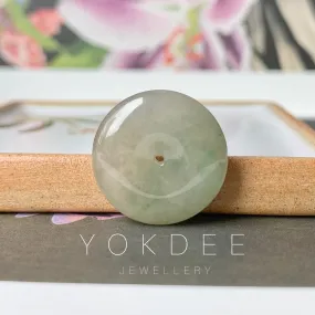 A-Grade Natural Faint Yellowish Green Jadeite Donut Pendant No.171683 A-Grade Natural Faint Yellowish Green Jadeite Donut Pendant No.171683