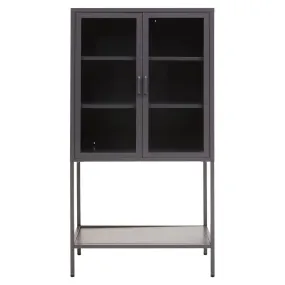 Acier Two Door Grey Cabinet With Shelf Acier Two Door Grey Cabinet With Shelf
