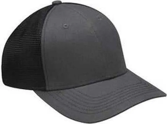 Adams PR102 Brushed Cotton Soft Mesh Trucker Cap - Black