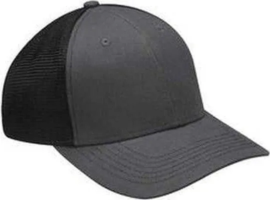 Adams PR102 Brushed Cotton Soft Mesh Trucker Cap - Black