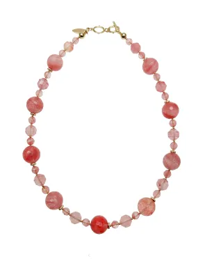 Adorable Pink Watermelon Quartz Necklace JN008 Adorable Pink Watermelon Quartz Necklace JN008