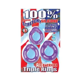 All American Triple Rings (clear/purple) All American Triple Rings (clear/purple)
