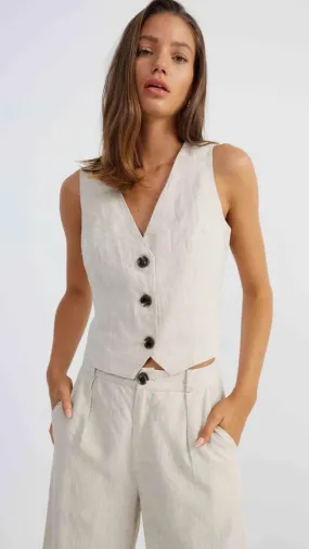 Allegra Linen Vest - Natural Allegra Linen Vest - Natural