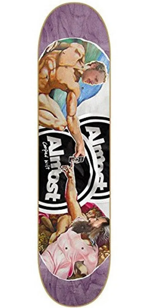Almost Cooper Sistine Phone Skateboard Deck - Purple/Multi - 8.1in