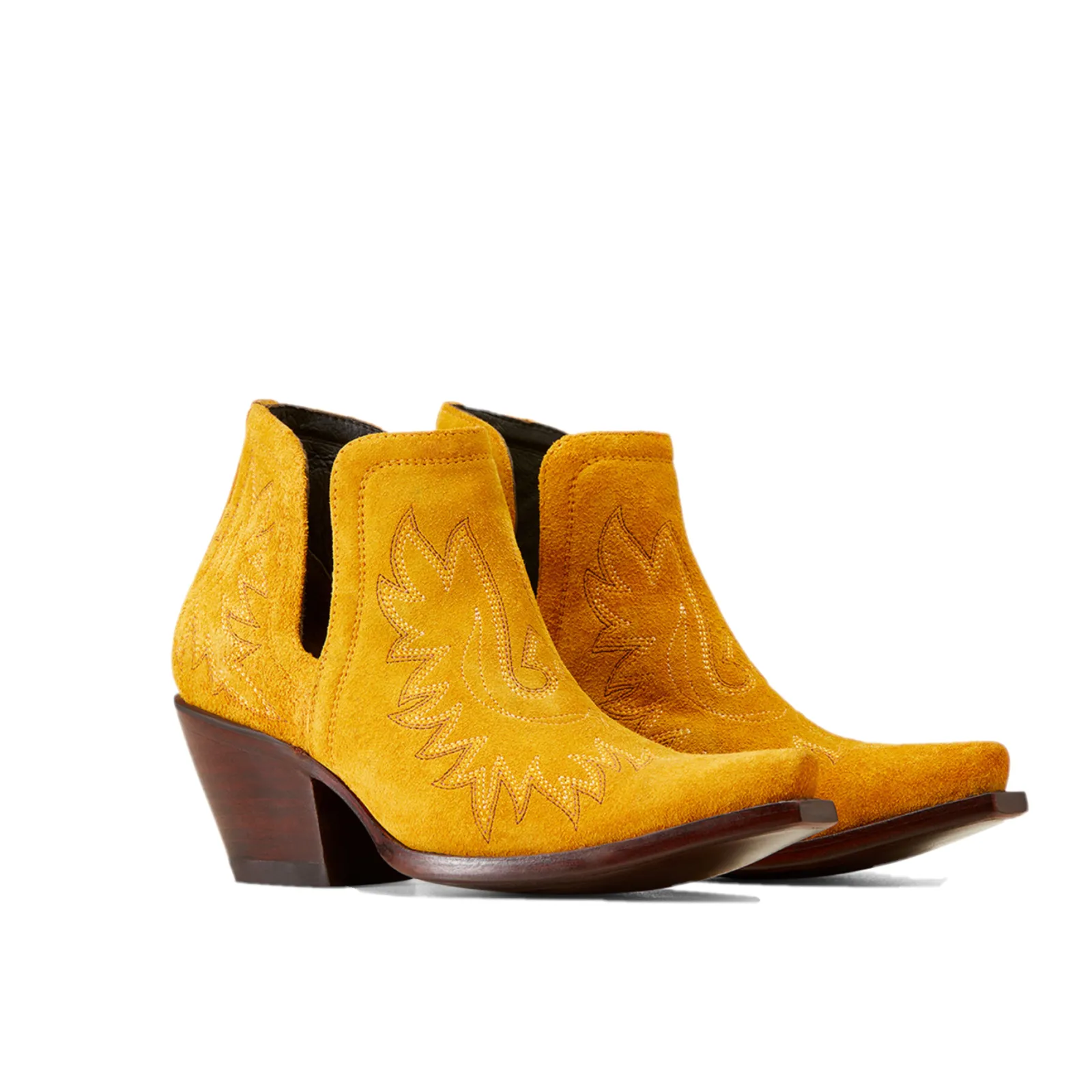 Ariat Ladies Dixon Gilded Suede Gold Western Booties 10046865