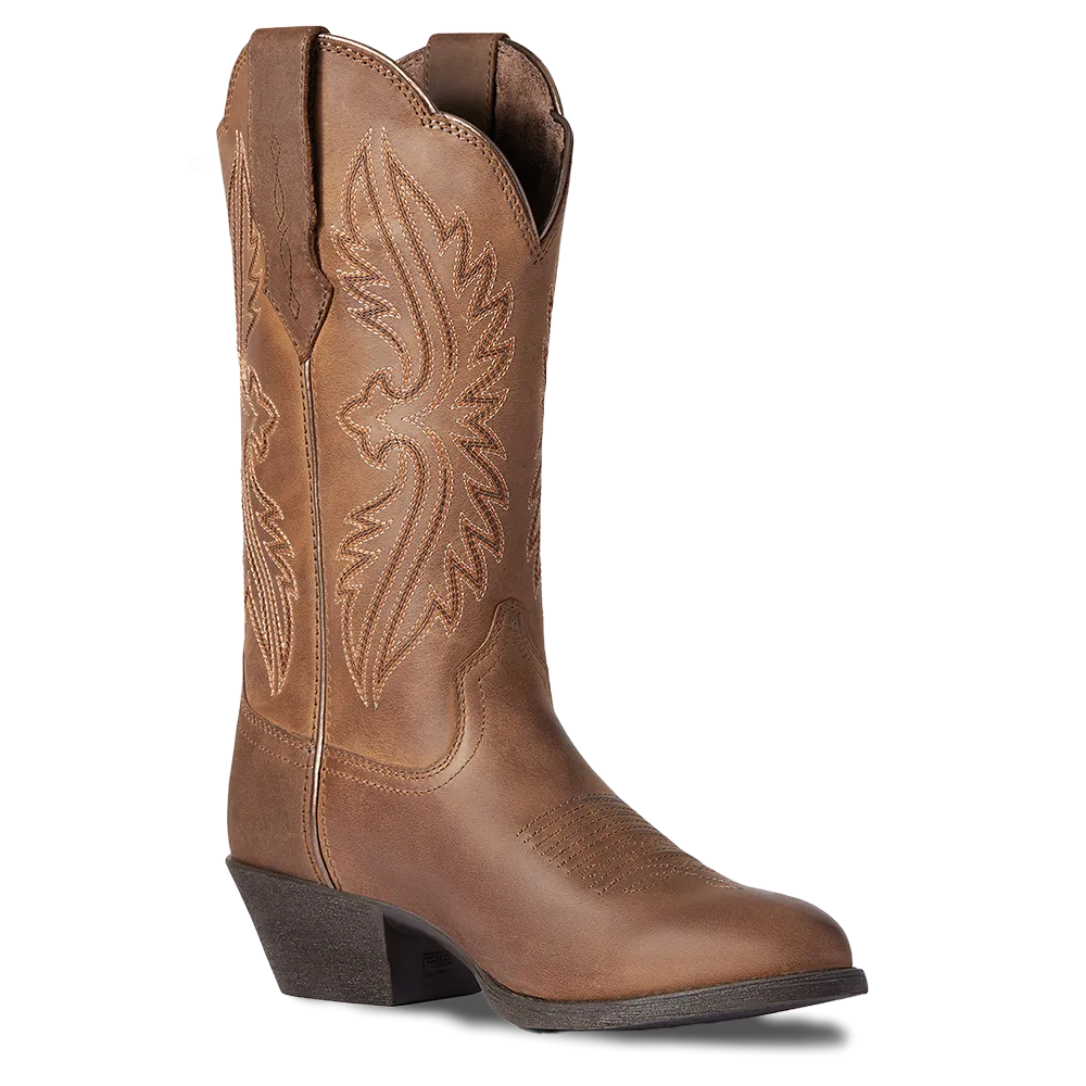 Ariat Ladies Heritage Distressed Brown R Toe Stretchfit Boots 10038380