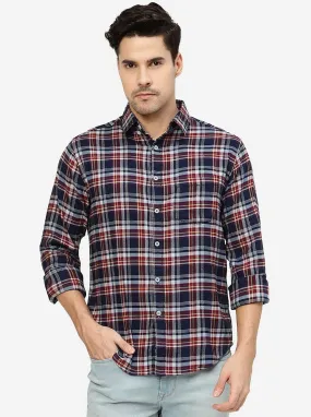 Aurora Red Checked Slim Fit Casual Shirt | Greenfibre Aurora Red Checked Slim Fit Casual Shirt | Greenfibre