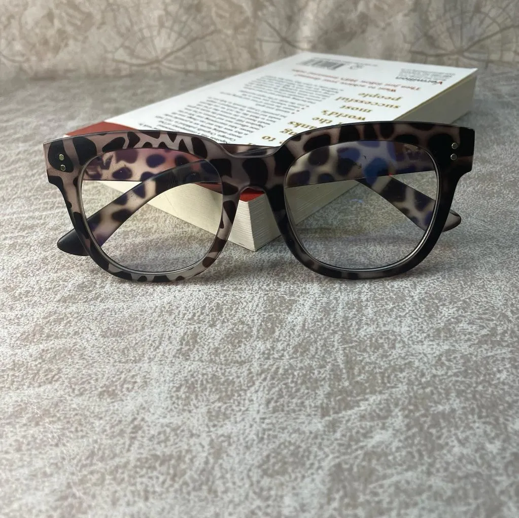 Black Leopard Spectacle Optical Eyeglasses Frames Blue Light Blocking Glasses