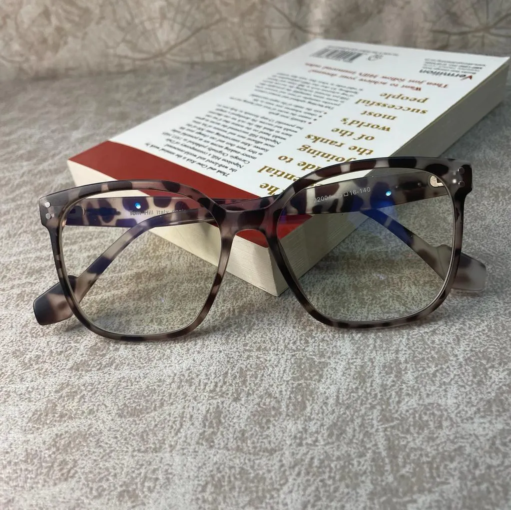 Black Leopard Spectacle Optical Eyeglasses Frames Blue Light Blocking Glasses
