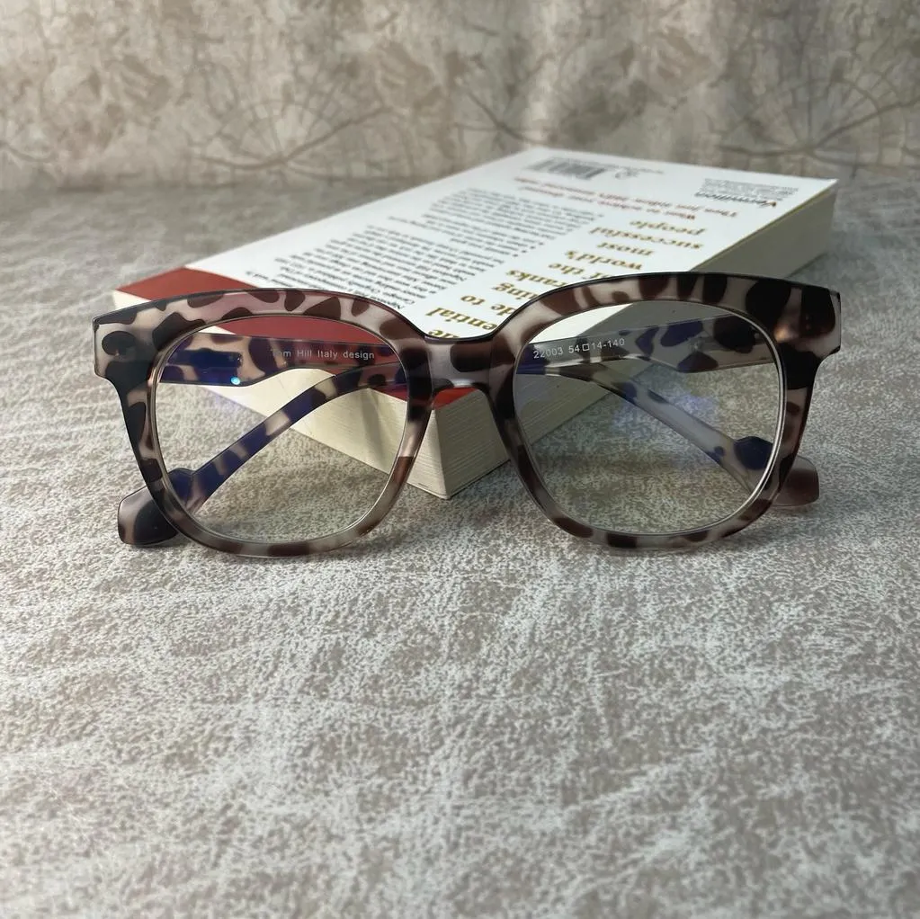 Black Leopard Spectacle Optical Eyeglasses Frames Blue Light Blocking Glasses