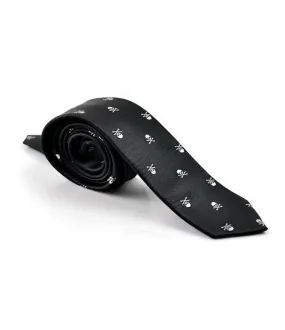 Black Skull Textured Neck Tie Black Skull Textured Neck Tie