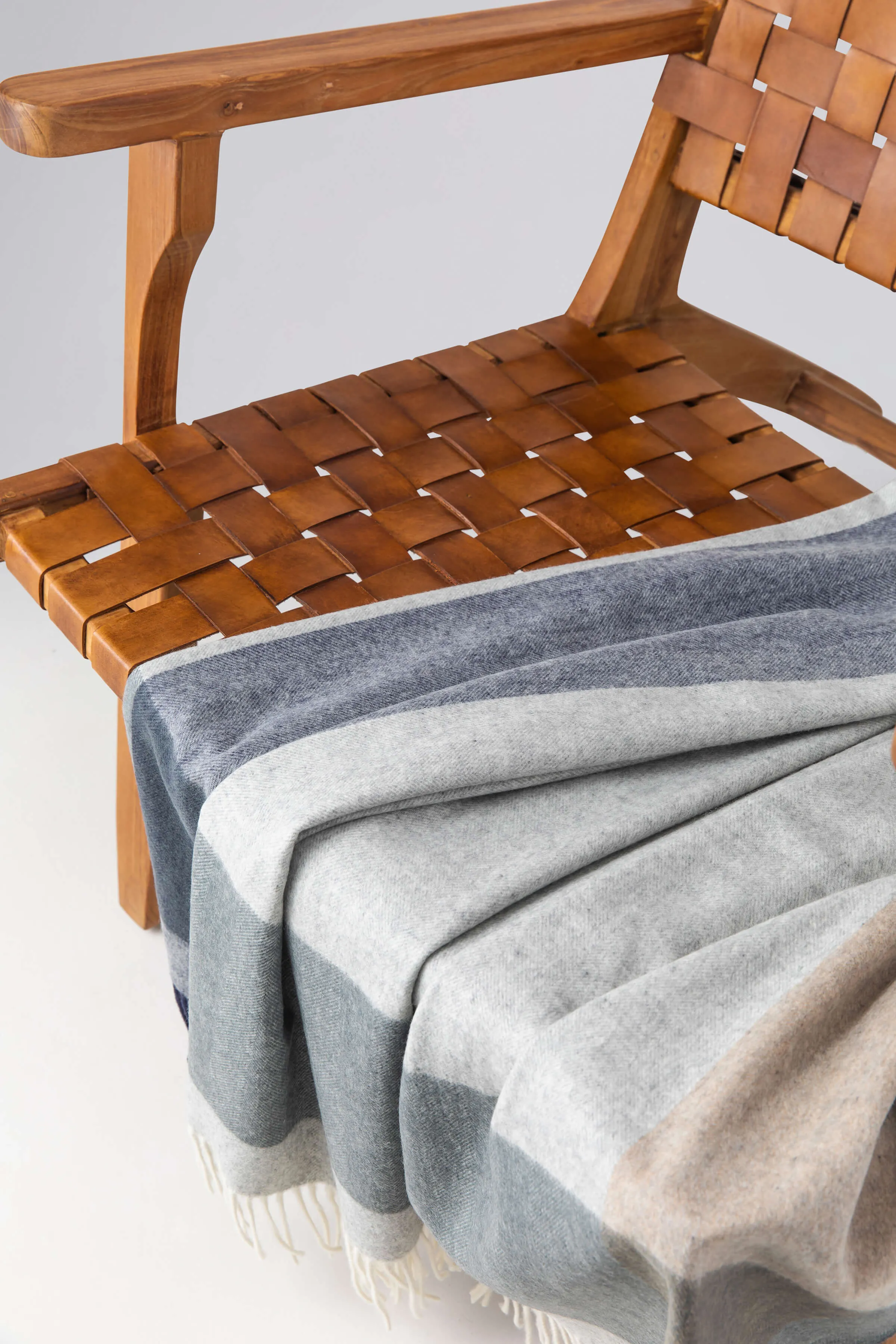 Block Border Wool Throw