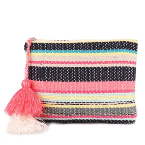 Bright Multi Color Woven Makeup/Travel Pouch With Tassels Bright Multi Color Woven Makeup/Travel Pouch With Tassels