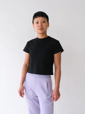 BROOK black t-shirt - XXS  & M with hole at neckline band BROOK black t-shirt - XXS  & M with hole at neckline band