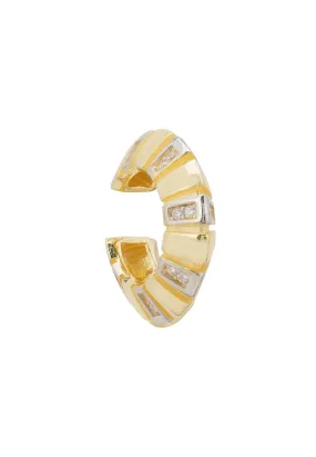 Brushed Metal Cz Single Ear Cuff Gold Brushed Metal Cz Single Ear Cuff Gold