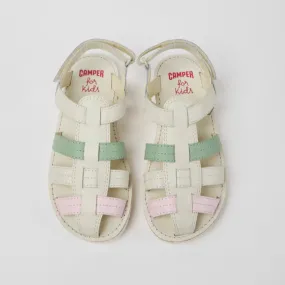 Camper Kids Girl MIKO Hook-Loop Closing Leather Sandals Camper Kids Girl MIKO Hook-Loop Closing Leather Sandals