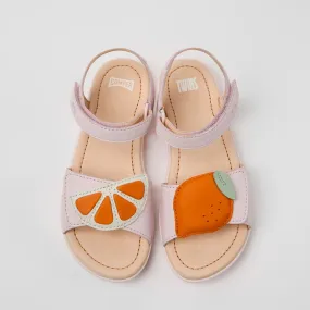 Camper Kids Girl TWINS Pink Leather Sandals Camper Kids Girl TWINS Pink Leather Sandals