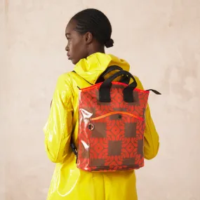 Carry Backpack - Lattice Flower Tile Conker Carry Backpack - Lattice Flower Tile Conker