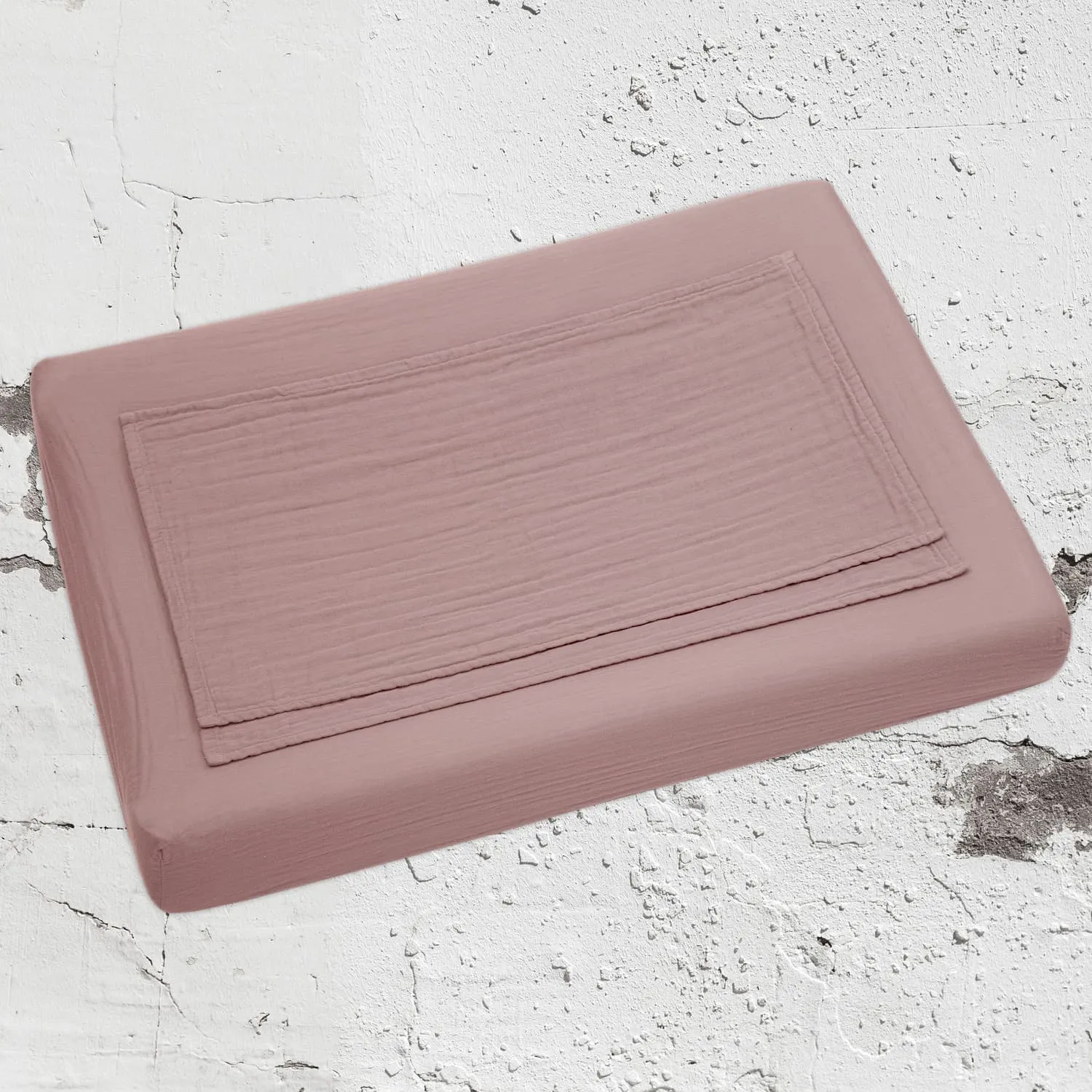 Changing Pad Fitted Cover - DS Double Saloo - S007 Dusty Pink