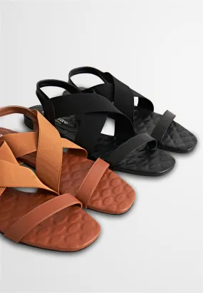 Chantal Elastic Criss Cross Ankle Sandals Chantal Elastic Criss Cross Ankle Sandals