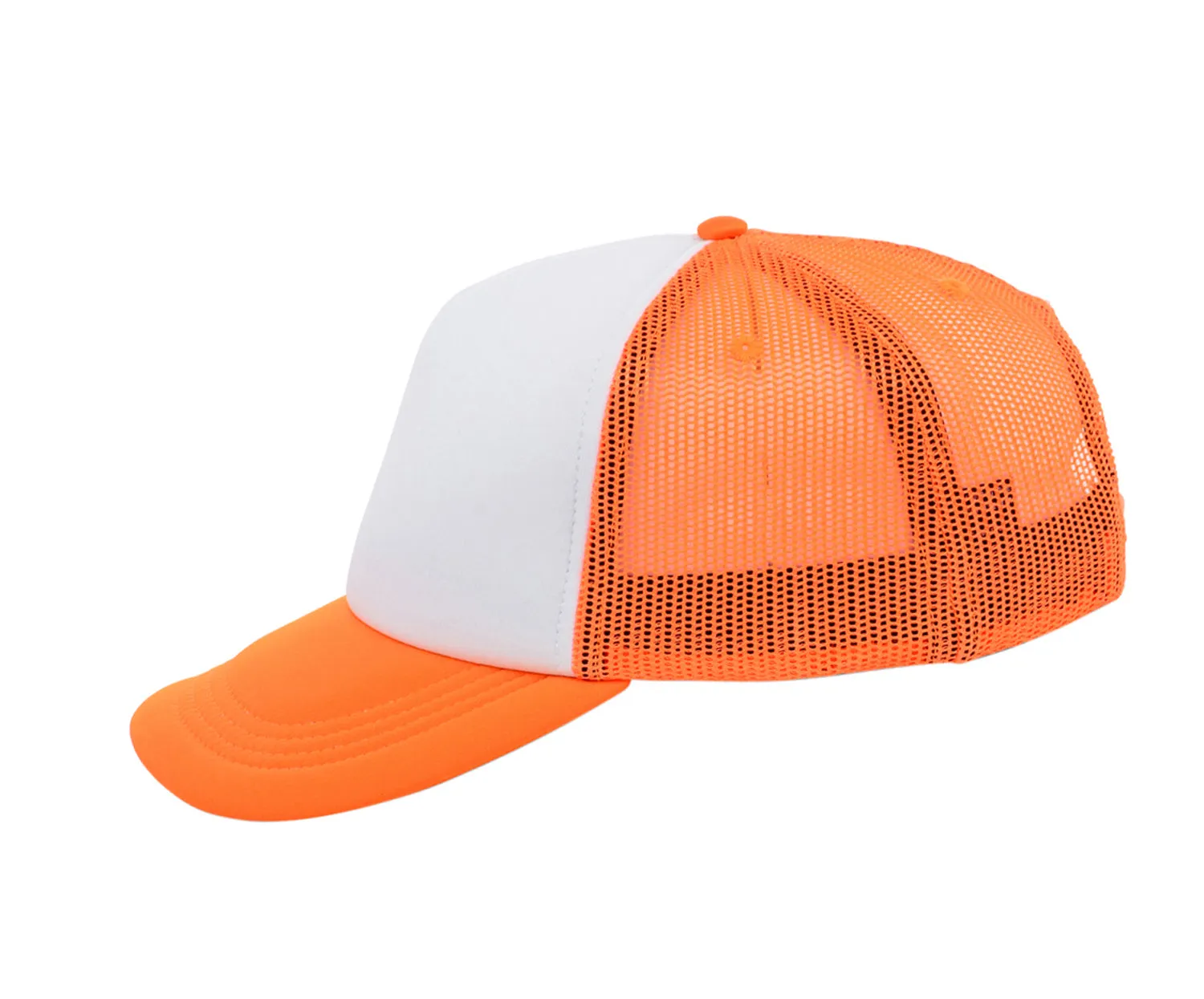 Crowns By Lids Screen Foam Trucker Cap - White/Neon Orange