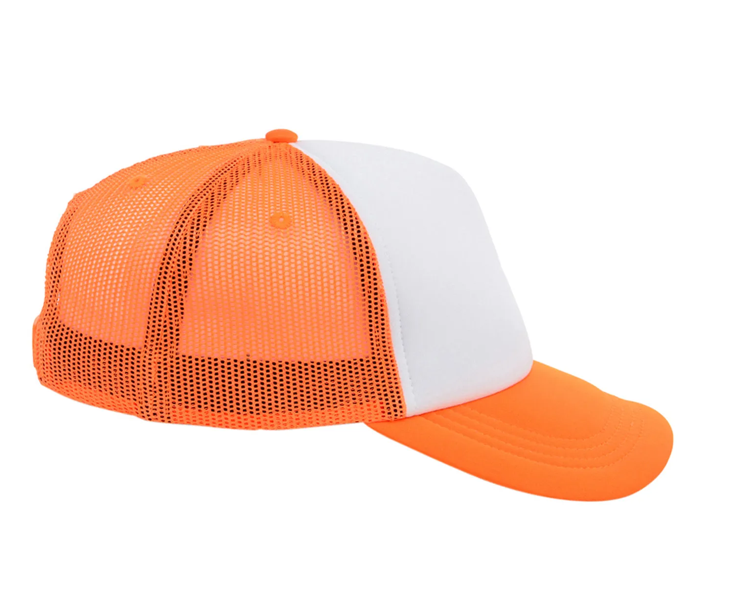 Crowns By Lids Screen Foam Trucker Cap - White/Neon Orange