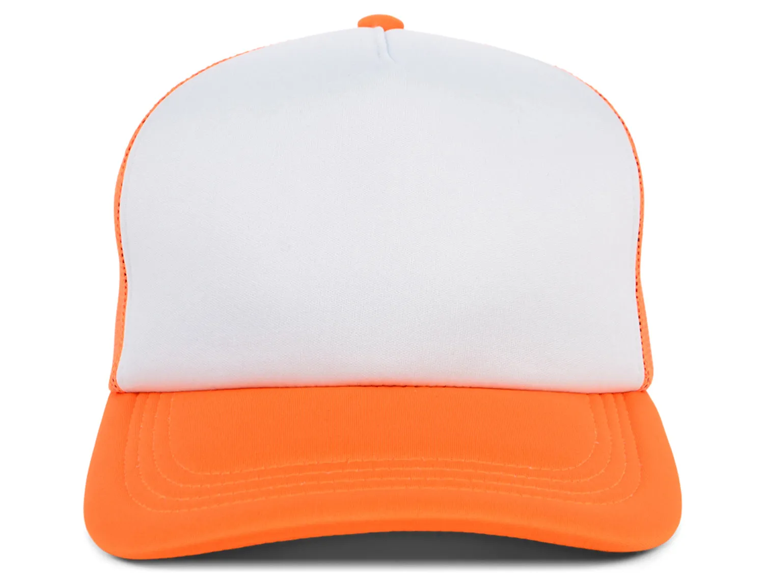 Crowns By Lids Screen Foam Trucker Cap - White/Neon Orange