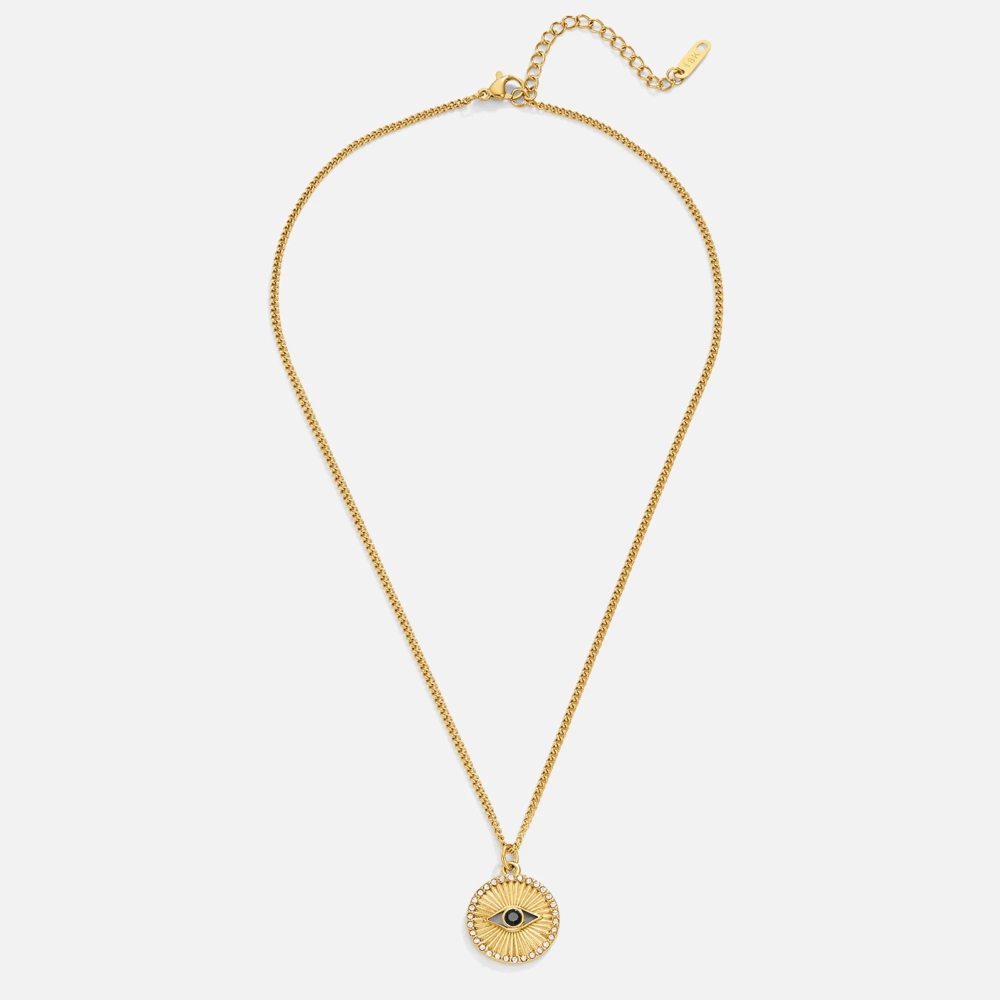Crystal Eye Coin Necklace