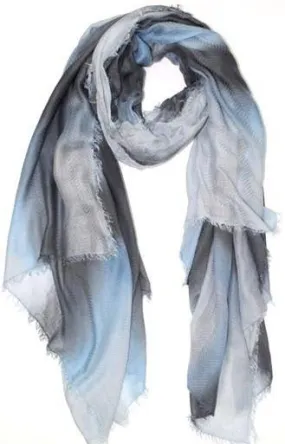 Delicate Striped Modal Scarf - Grey/Blue Delicate Striped Modal Scarf - Grey/Blue