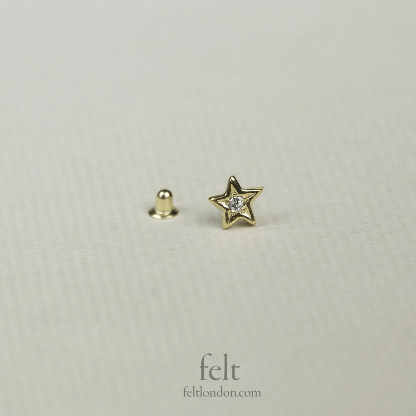 Diamond Star Cartilage Earring in Yellow Gold