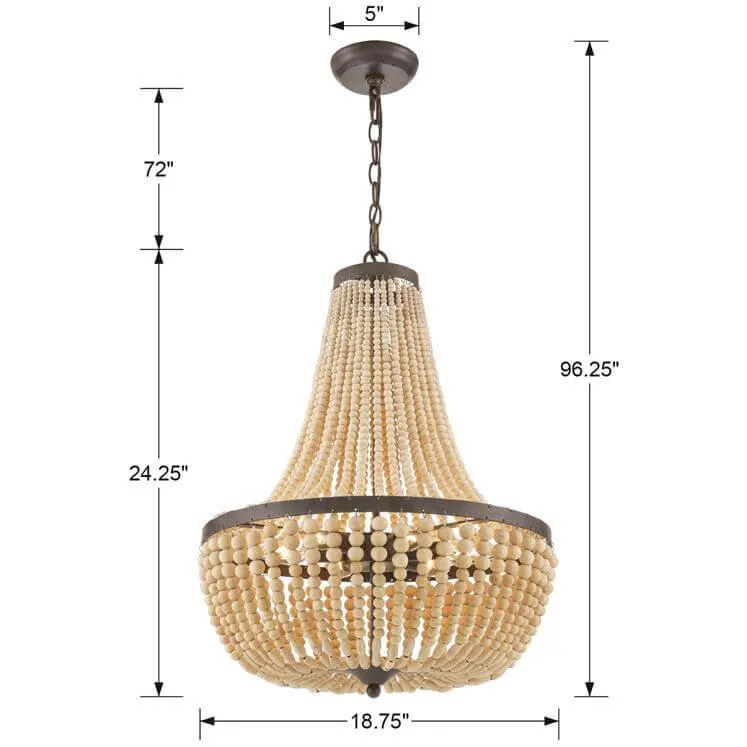 Draped Cream Beaded Empire Chandelier