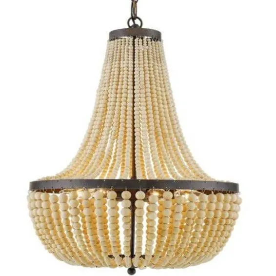 Draped Cream Beaded Empire Chandelier