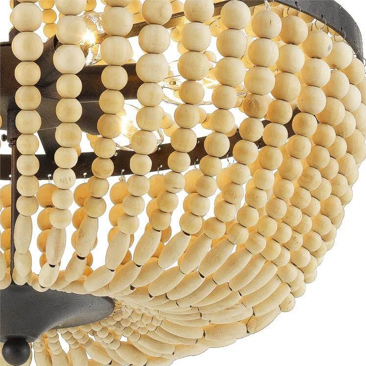 Draped Cream Beaded Empire Chandelier