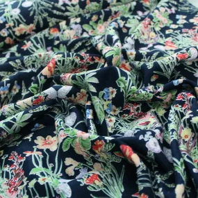 Dressmaking Drapey Linen Viscose Mix - Countryside Garden - Blue Dressmaking Drapey Linen Viscose Mix - Countryside Garden - Blue