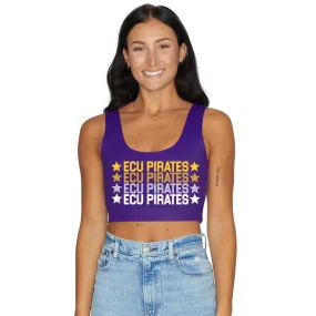 ECU Pirates Purple Crop Tank Top ECU Pirates Purple Crop Tank Top